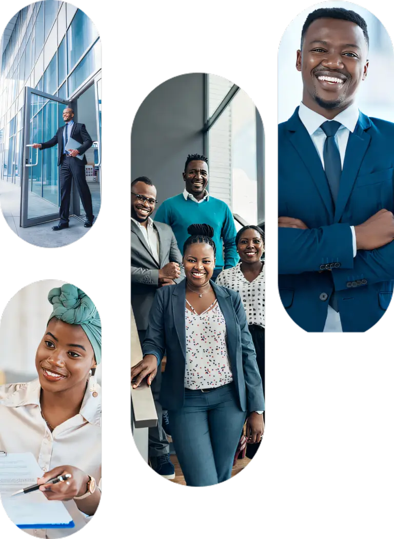 Professionnel heureux dans son environnement de travail moderne